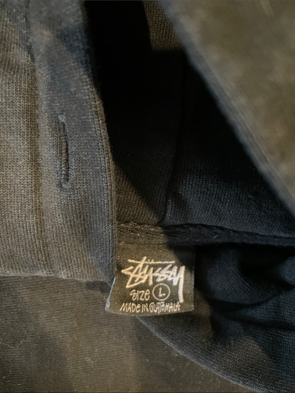 Stussy Black Hoodie with Signature Tag - Picture 2 of 4